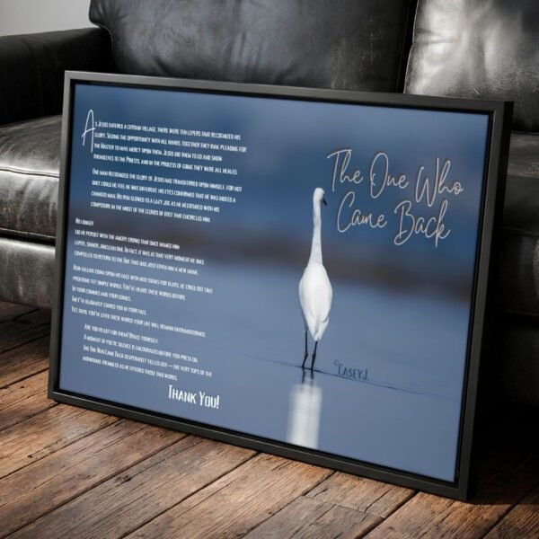 The One Who Came Back | A Powerful Reminder of Gratitude and Thankfulness | Christian Fine Art Print