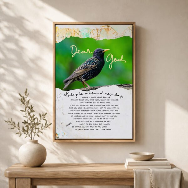 Dear God | Christian Gift Wall Art for Faith-Based Homes | Inspirational Prayer Poem Fine Art Print